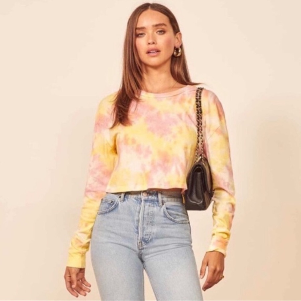 Reformation Jaxon long sleeve crop top, XS